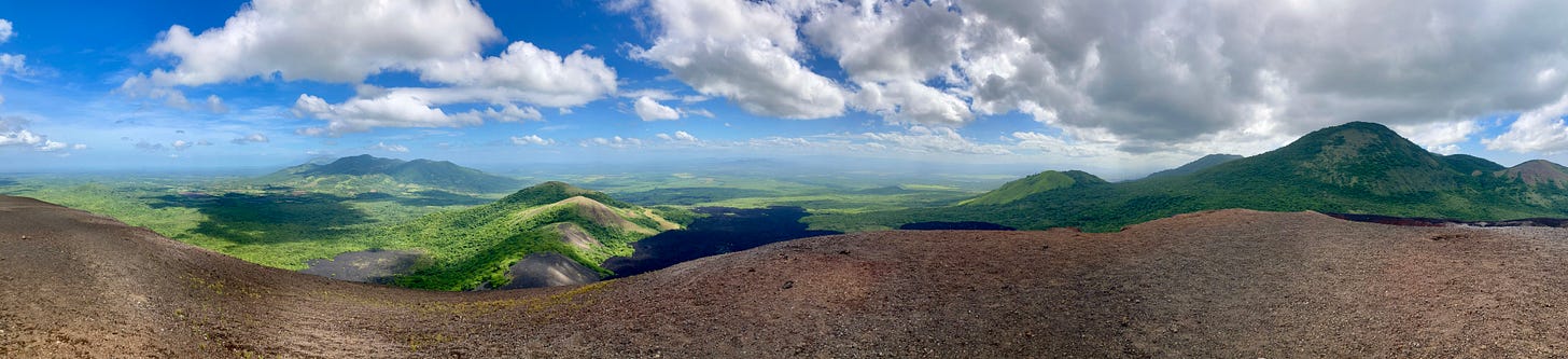 panoramic photo of volcanic landscape