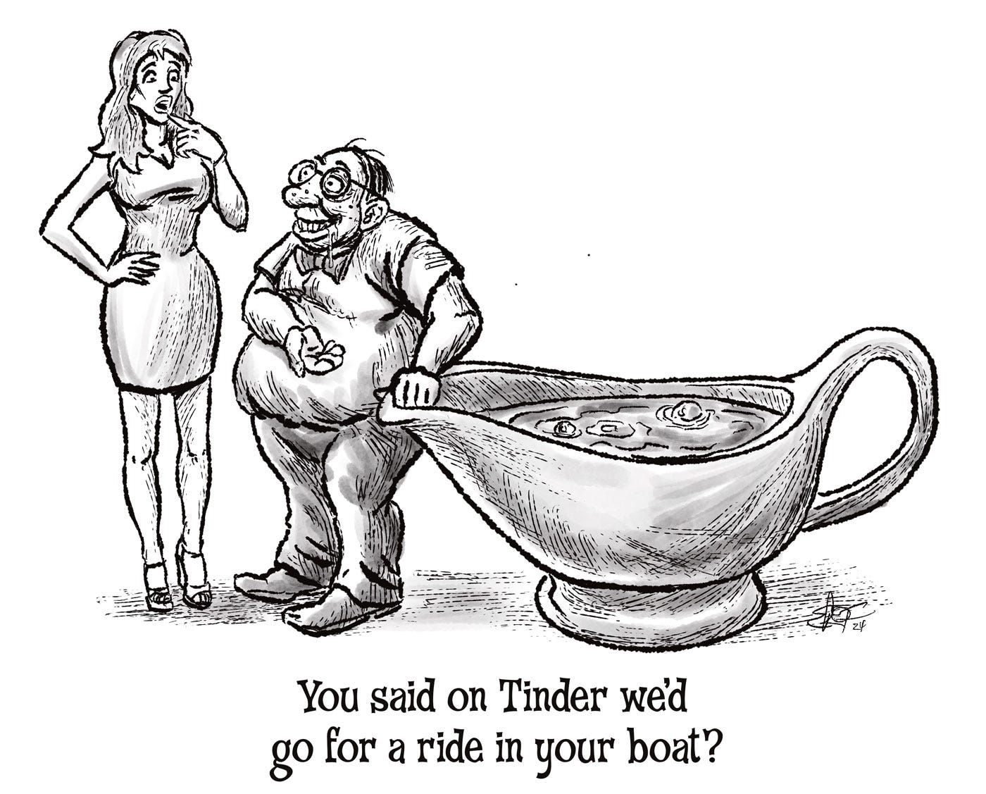 Gravy Boat of love. Cartoon by ER Flynn