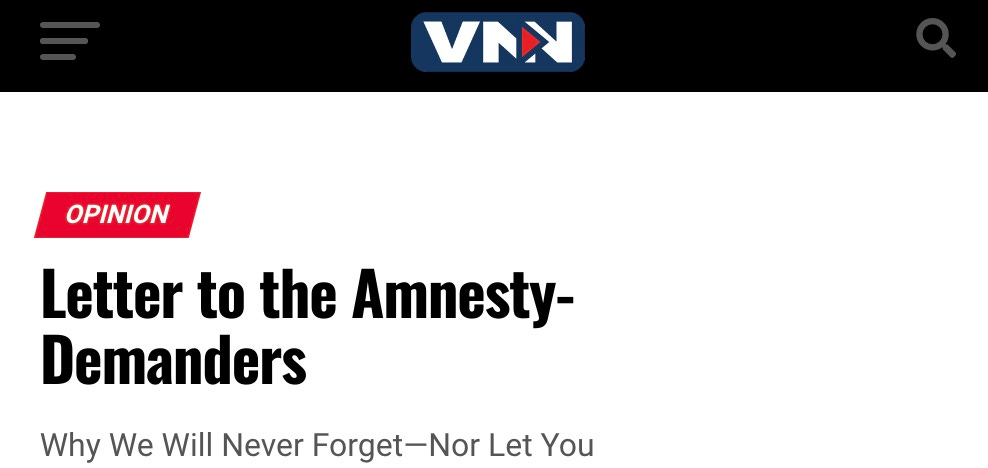 Vigilant News: Letter to the Amnesty-Demanders