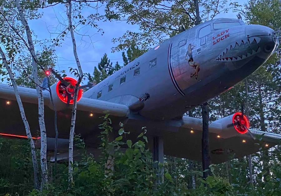Lady Luck plane Airbnb in Wisconsin