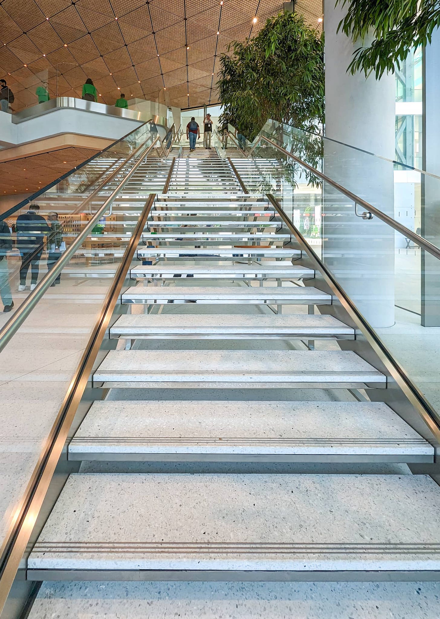 Stainless steel staircase at Apple BKC.
