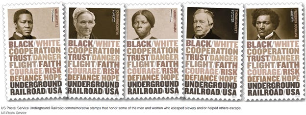 Several stamps with images of people

AI-generated content may be incorrect.