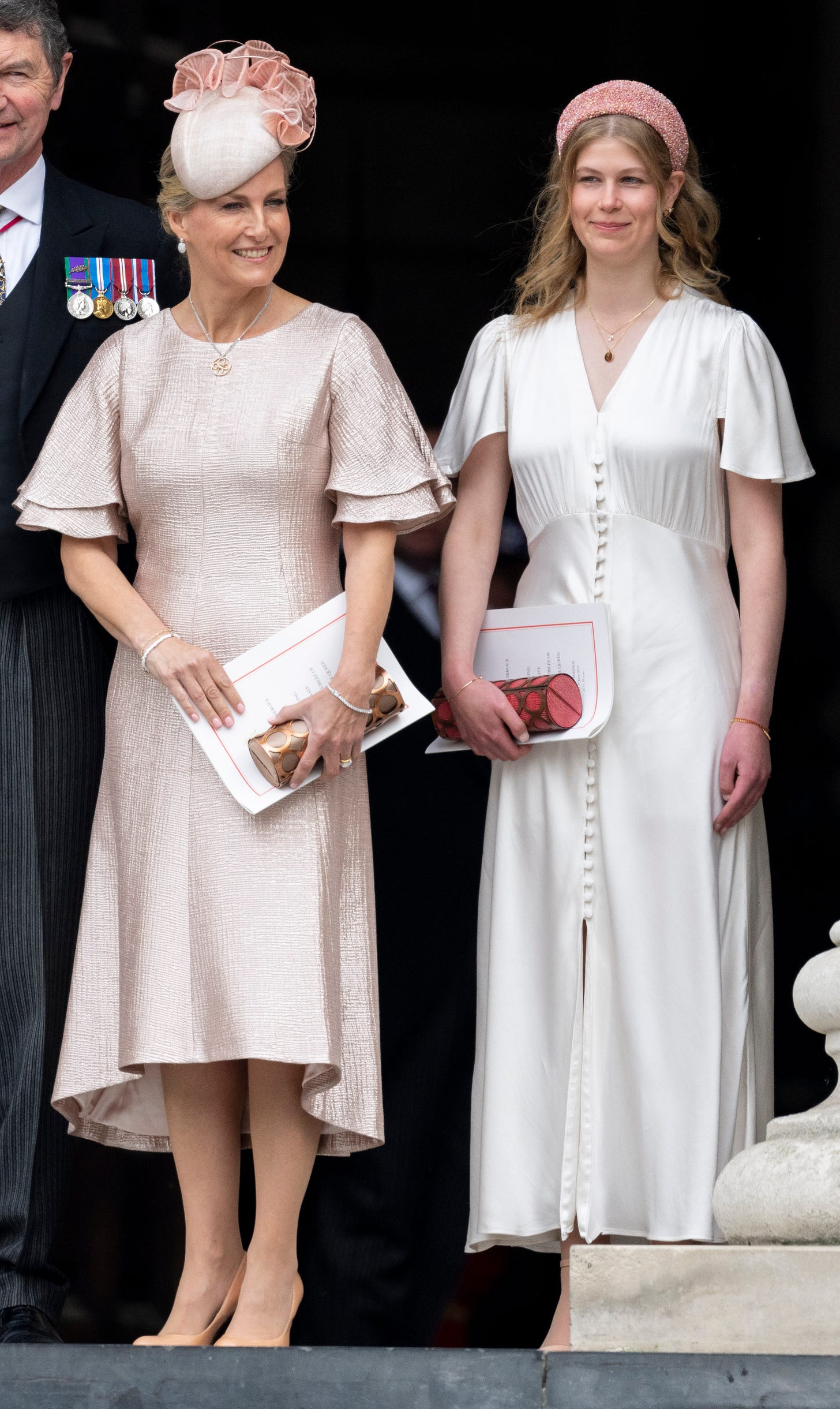 sophie duchess of edinburgh and lady louise windsor wear matching sophie habsburg bags