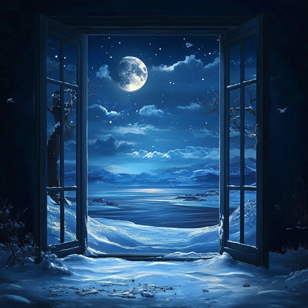 Open windows at midnight, symbolizing the release of old energies and welcoming the new year.