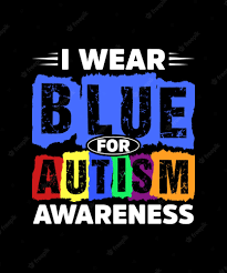 Premium Vector | I wear blue for autism awareness tshirt autistic colors  retro vintage alphabet design template