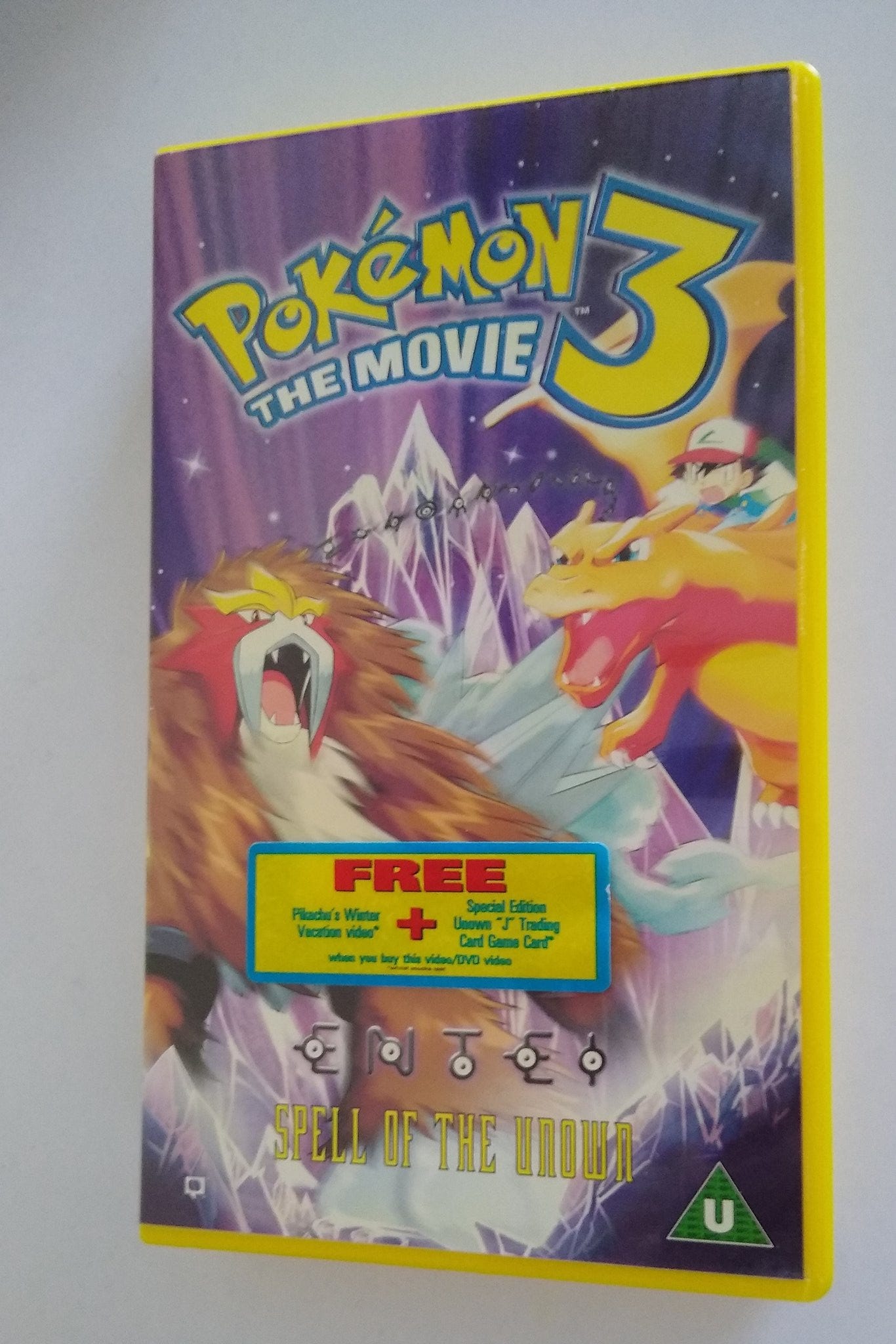 A copy of Pokémon The Movie 3 (also known as "Spell of the Unown" for VHS