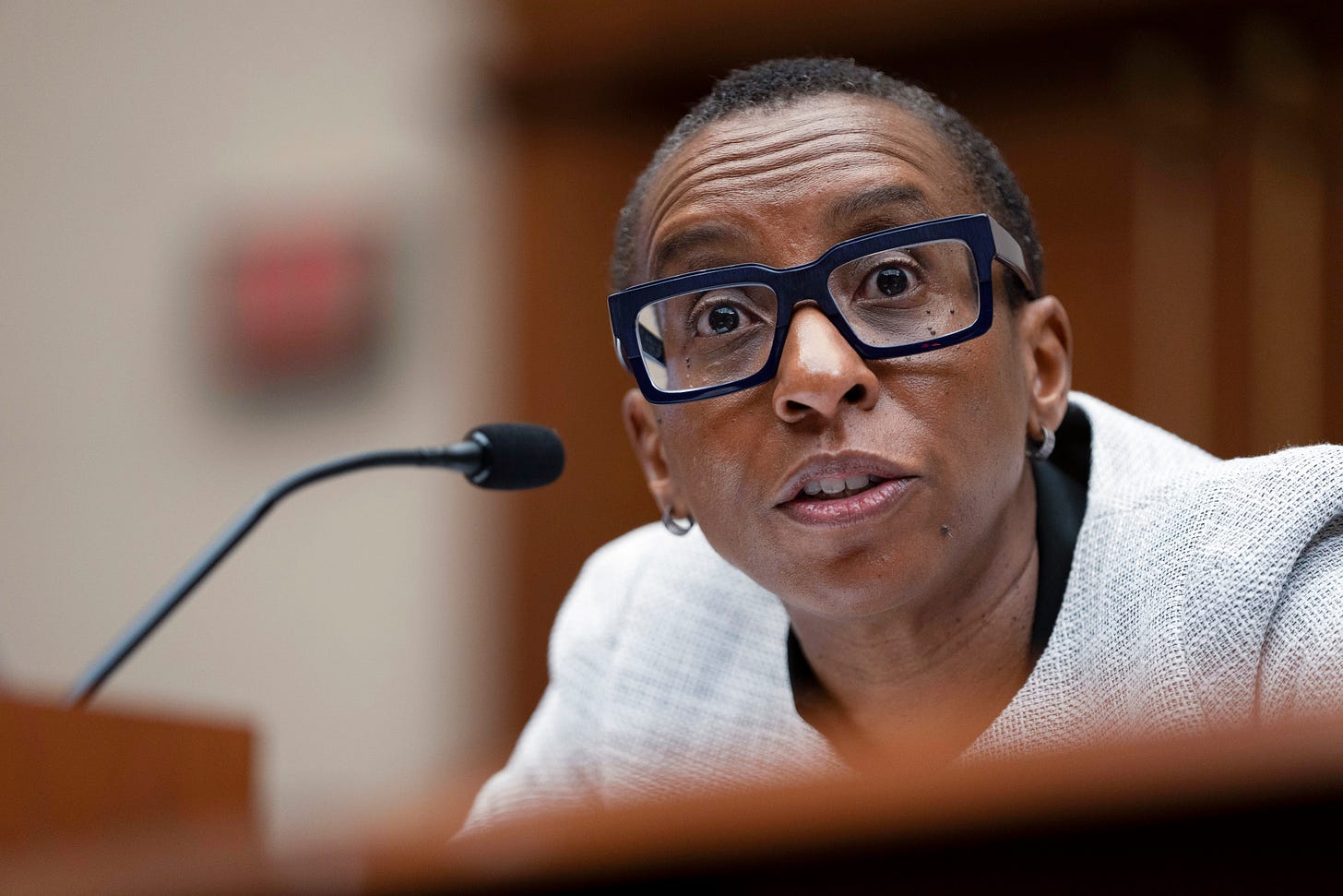 Harvard President Claudine Gay speaks during a hearing of the House Committee on Education on Capitol Hill, Tuesday, Dec. 5, 2023 in Washington.