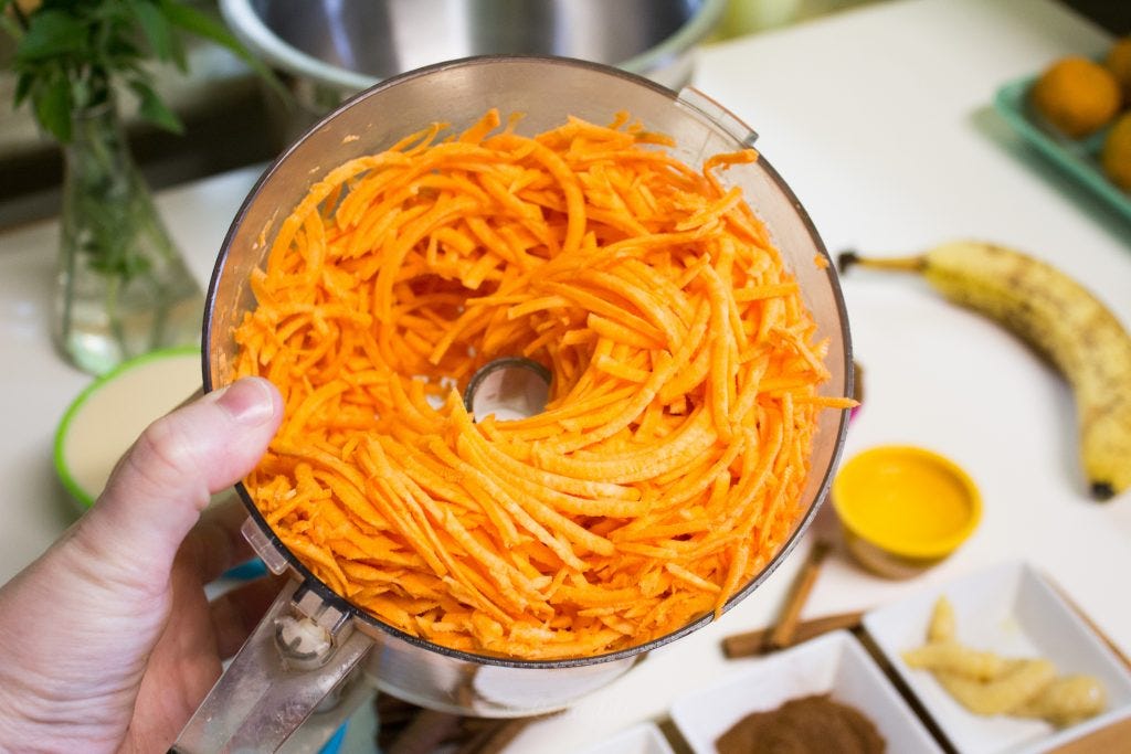 Grated sweet potatoes - the easy way! 