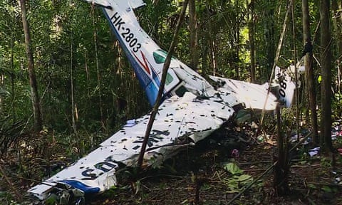 Picture of the plane that crashed in Colombia, the premise of the new documentary The Lost Children