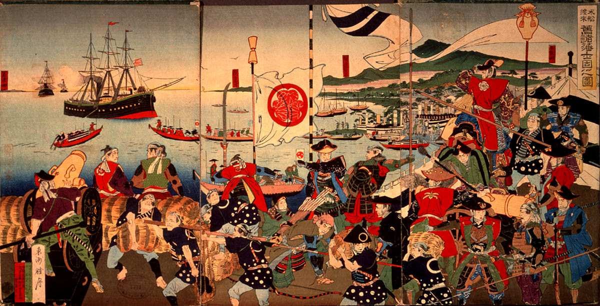 arrival american ships feudal retainers toshu shogetsu