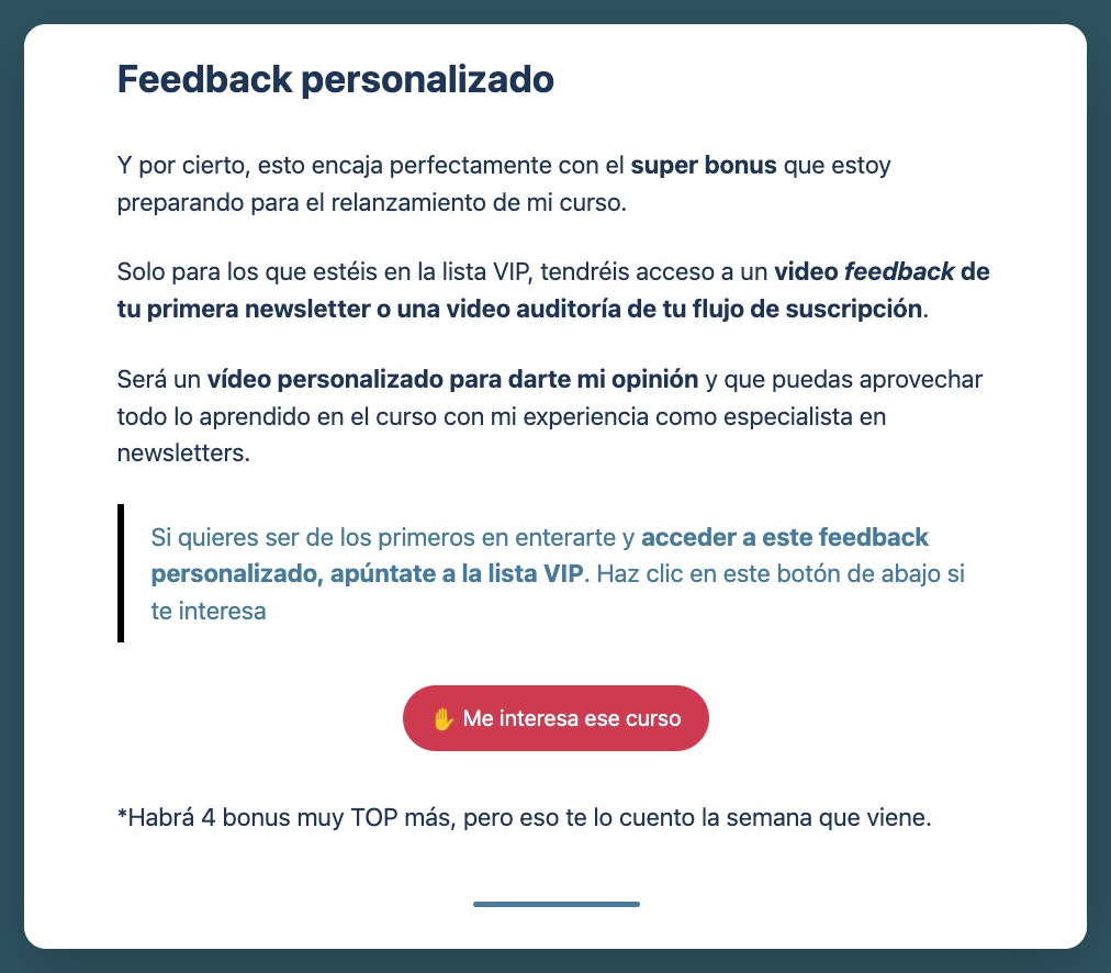 bonus exclusivo