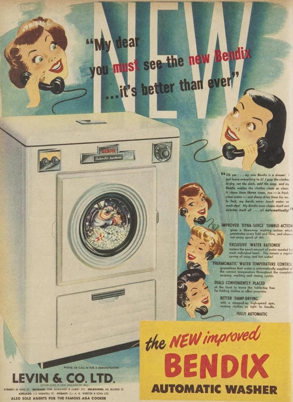 An advert for a Bendix washing machine.