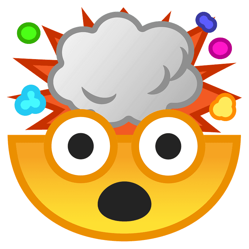 Exploding head emoji clipart