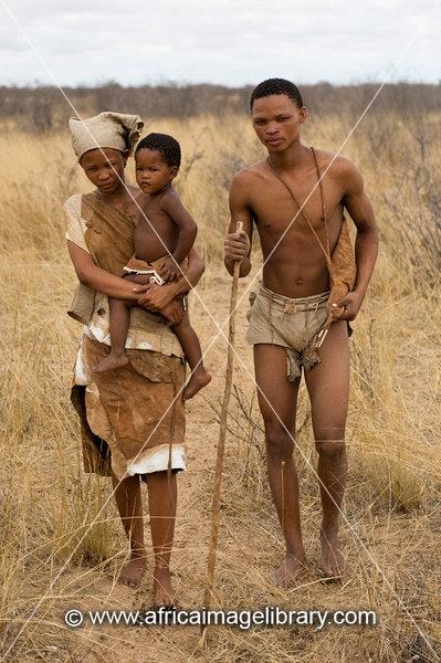 Photos and pictures of: Naro bushman (San) family, Central Kalahari,  Botswana | The Africa Image Library