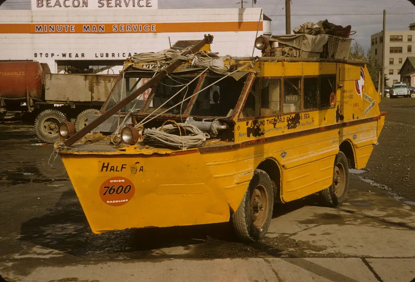 The Around the World amphibian visited Anchorage, Alaska in 1957.