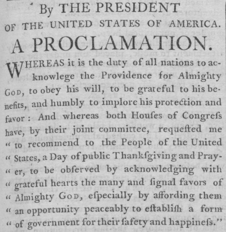 Detail of print from a 1789 newspaper with the title "A Proclamation."