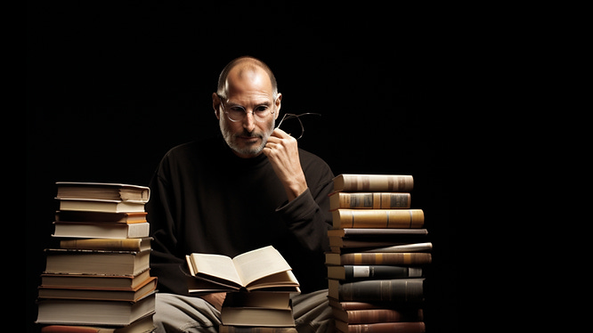 Steve Jobs reading books?