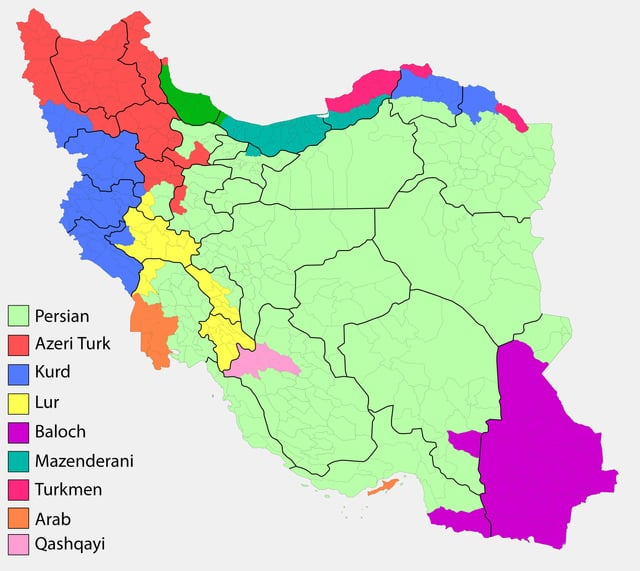 r/MapPorn - Persian Azeri Turk Kurd Lur Baloch Mazenderani Turkmen Arab Qashqayi