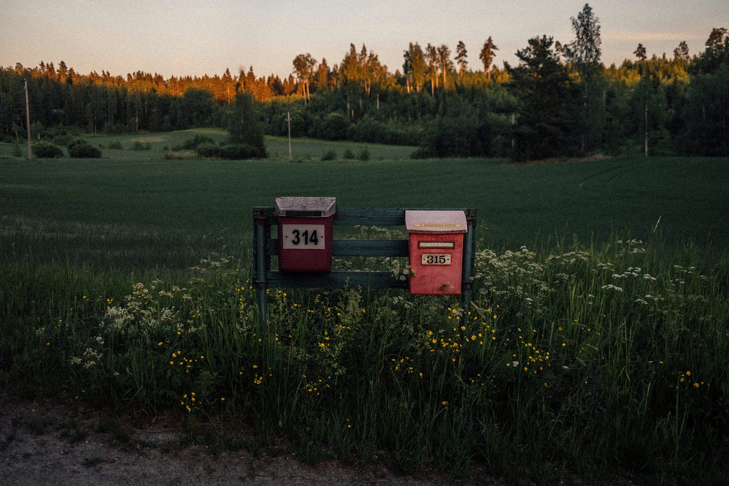 post boxes in finnish countryside