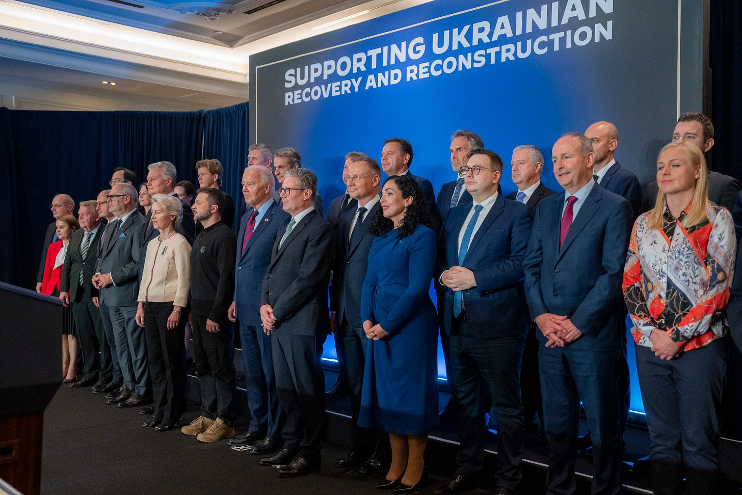 President Biden stands with world leaders launching a Joint Declaration of Support for Ukrainian Recovery and Reconstruction