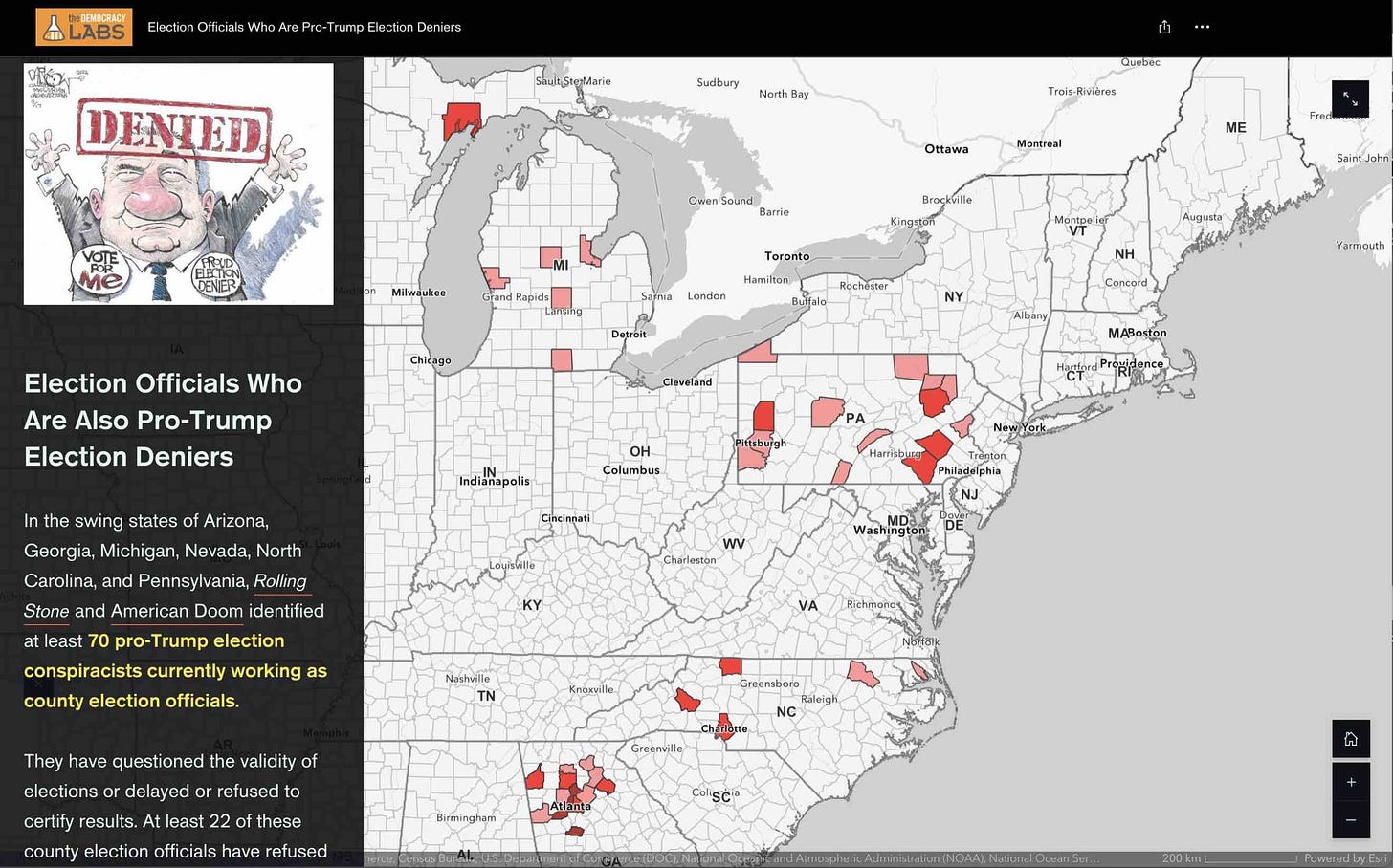 Mapping Counties With Election Officials Who Are Pro-Trump Election Deniers