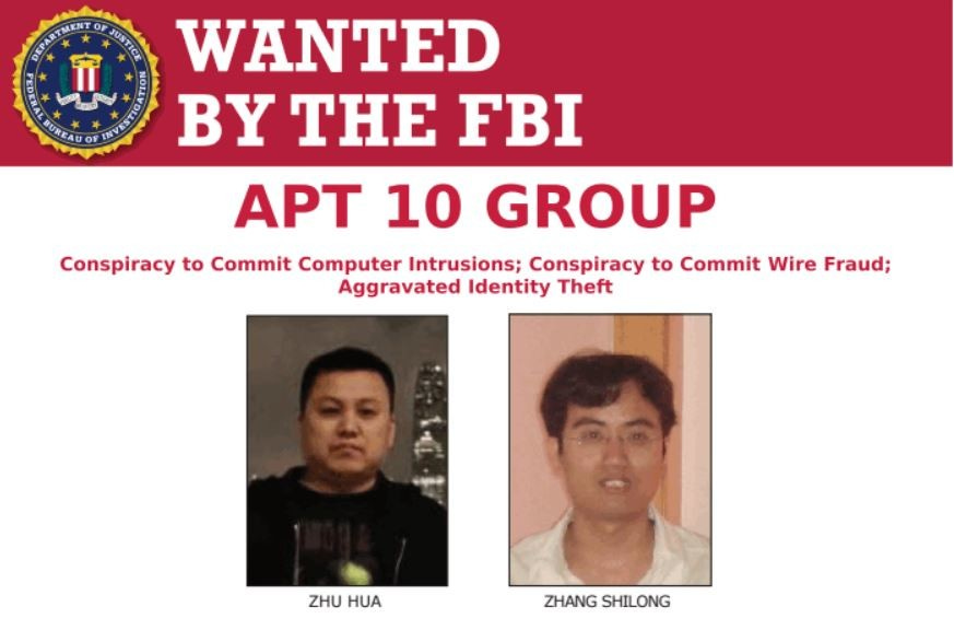 Excerpt of FBI Wanted Poster for APT10 Hacker Group Members.  FBI, 2018.