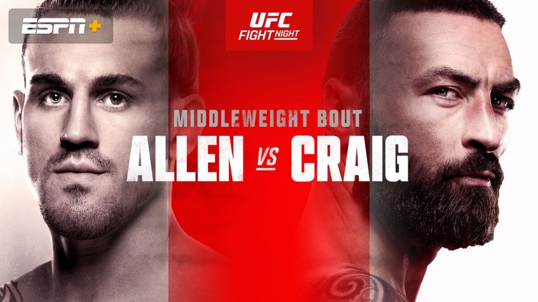 UFC Fight Night: Allen vs. Craig 11/18/23 - UFC Live Stream on Watch ESPN