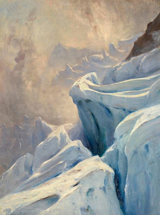 Crevasses at the Grands Mulets – Gabriel Loppé