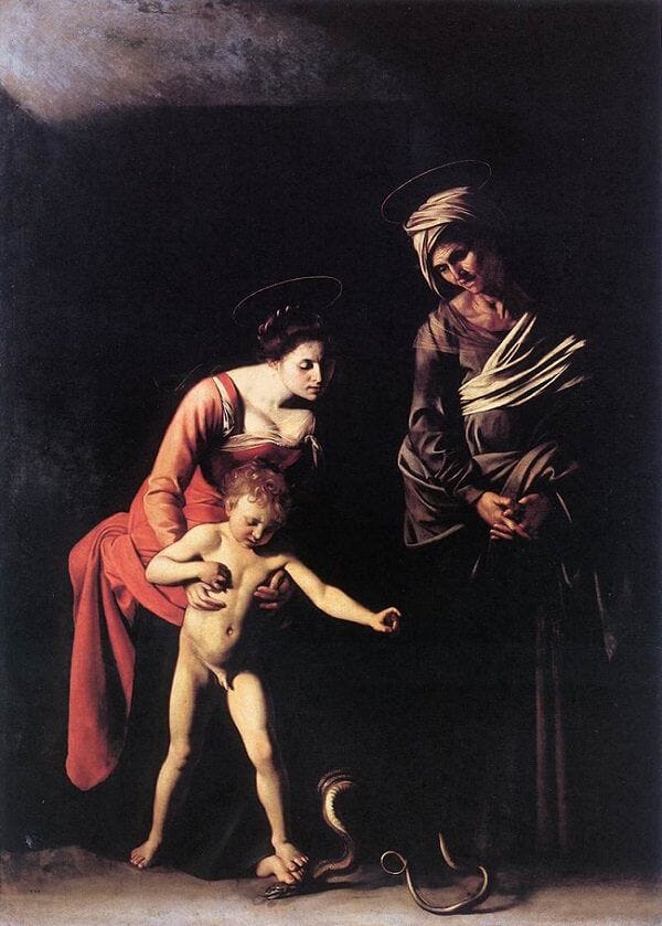 Madonna and child with st anne 1606 - by Caravaggio