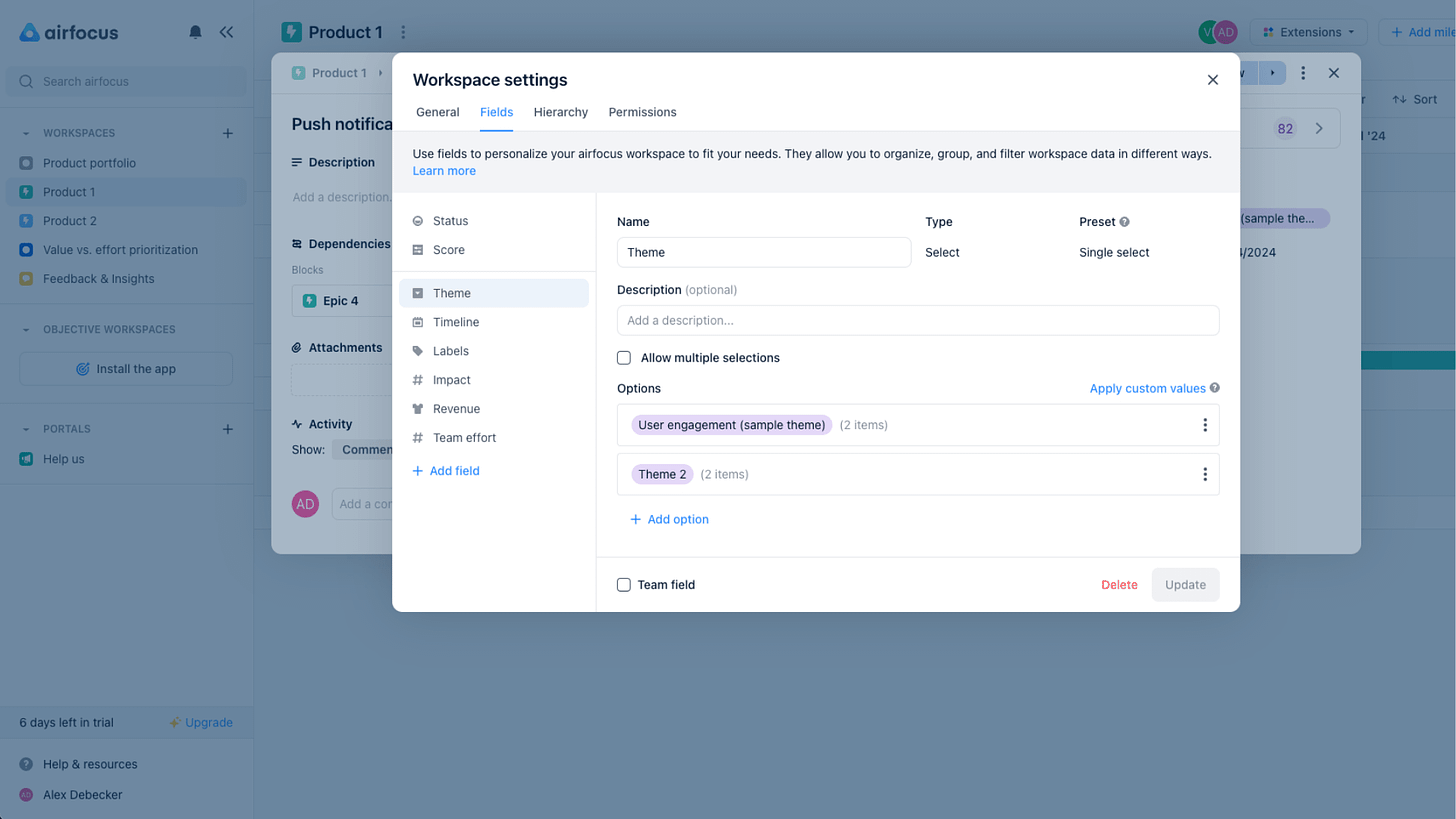 alex debecker airfocus workspace settings