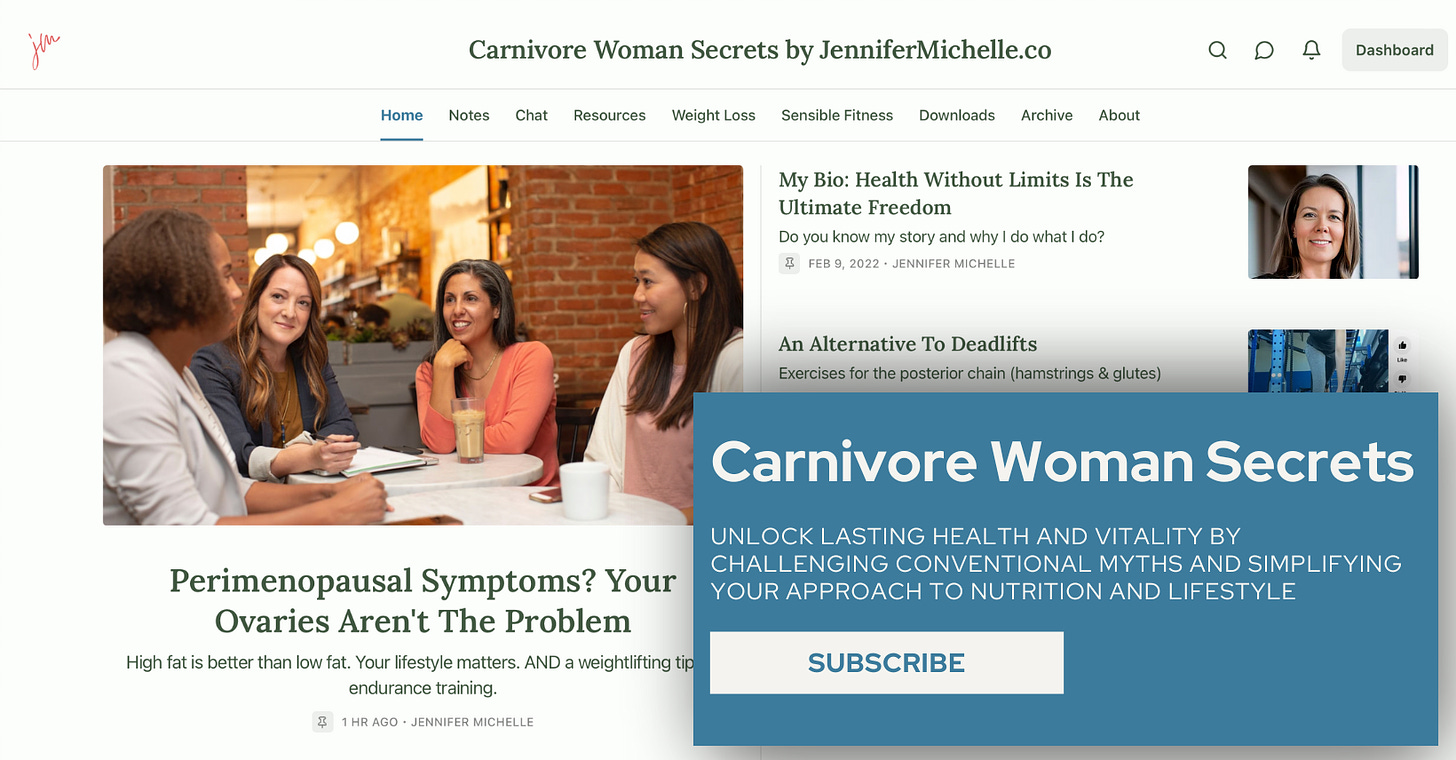 jennifermichelle.co carnivore woman secrets on substack