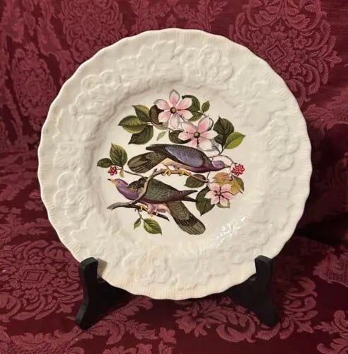 Alfred Meakin Birds of America Salad Plate ~ Band Tailed Pigeon #367 ~ 8 3/4" - Picture 1 of 3