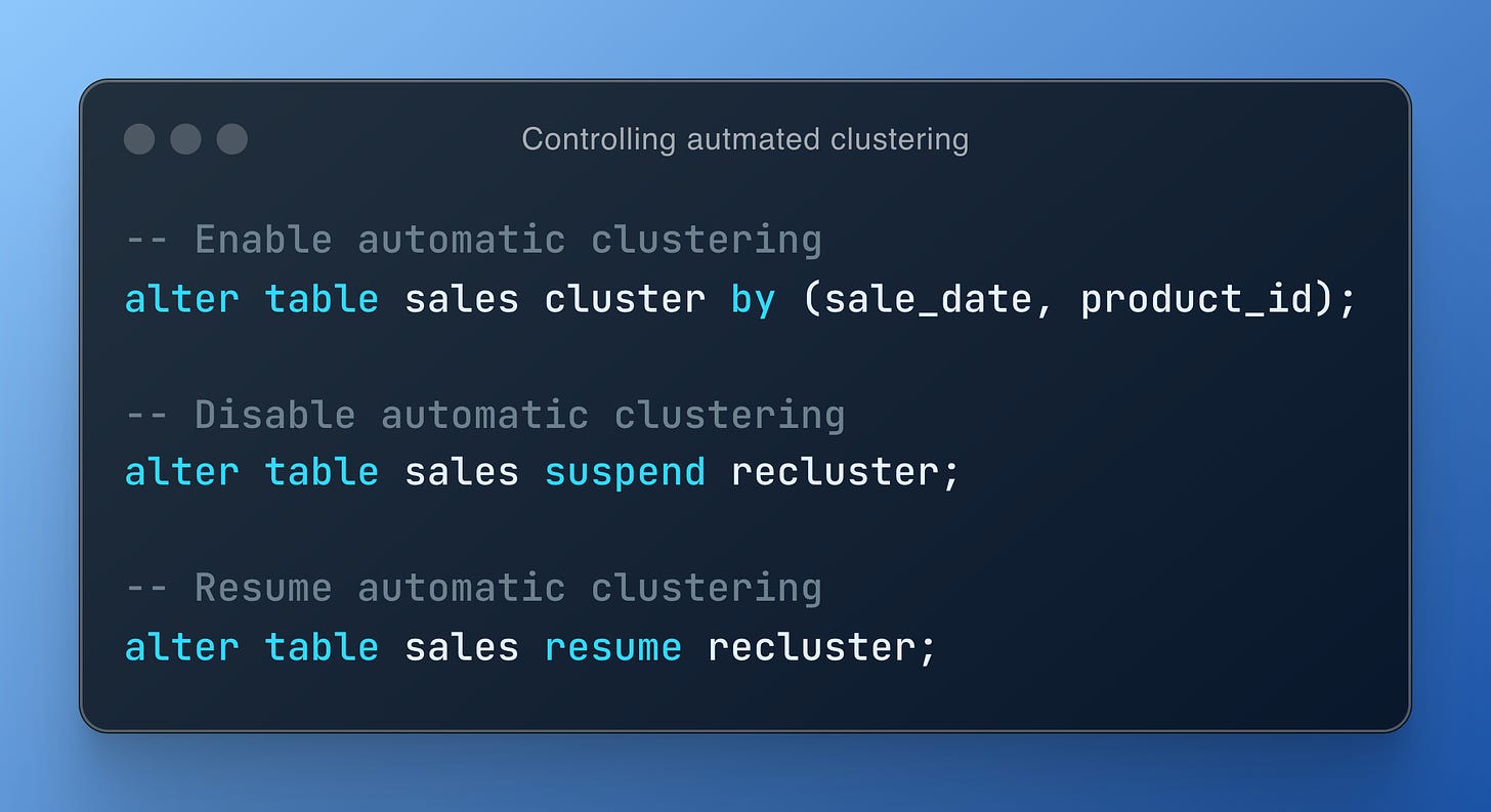 You can switch between automatic and manual clustering at any time.