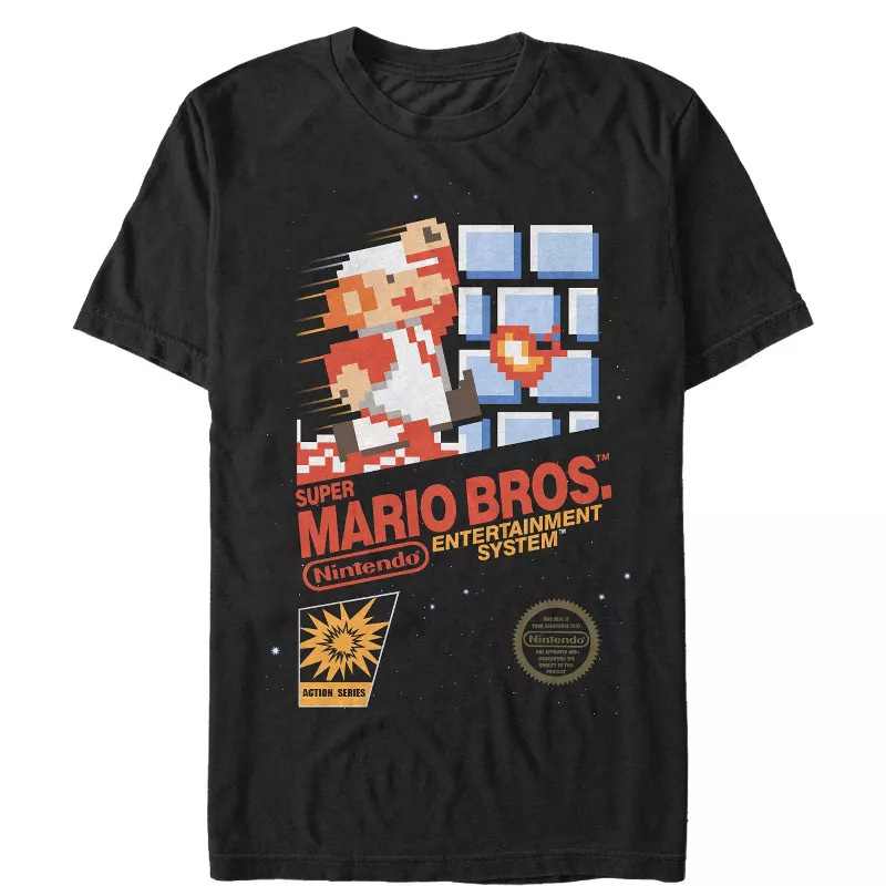 Nintendo NES Super Mario Bros Black T-Shirt - Men's UK | Ubuy
