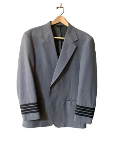 Vtg Airline Pilot Jacket Uniform Blazer Suit sz 40 - 42        Upbx - Picture 2 of 4