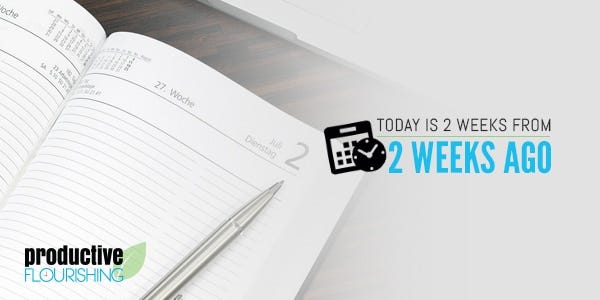 Today Is 2 Weeks From 2 Weeks Ago - Productive Flourishing | Sometimes what keeps us from saying no is a matter of self-trust. If you're making things happen today, why do you think you won't be able to do that in the future? www.productiveflourishing.com/today-is-two-weeks-from-two-weeks-ago/