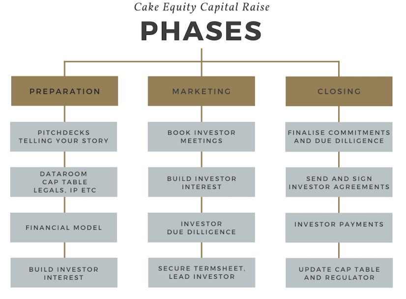 Cake Equity – 3 phases of a capital raise