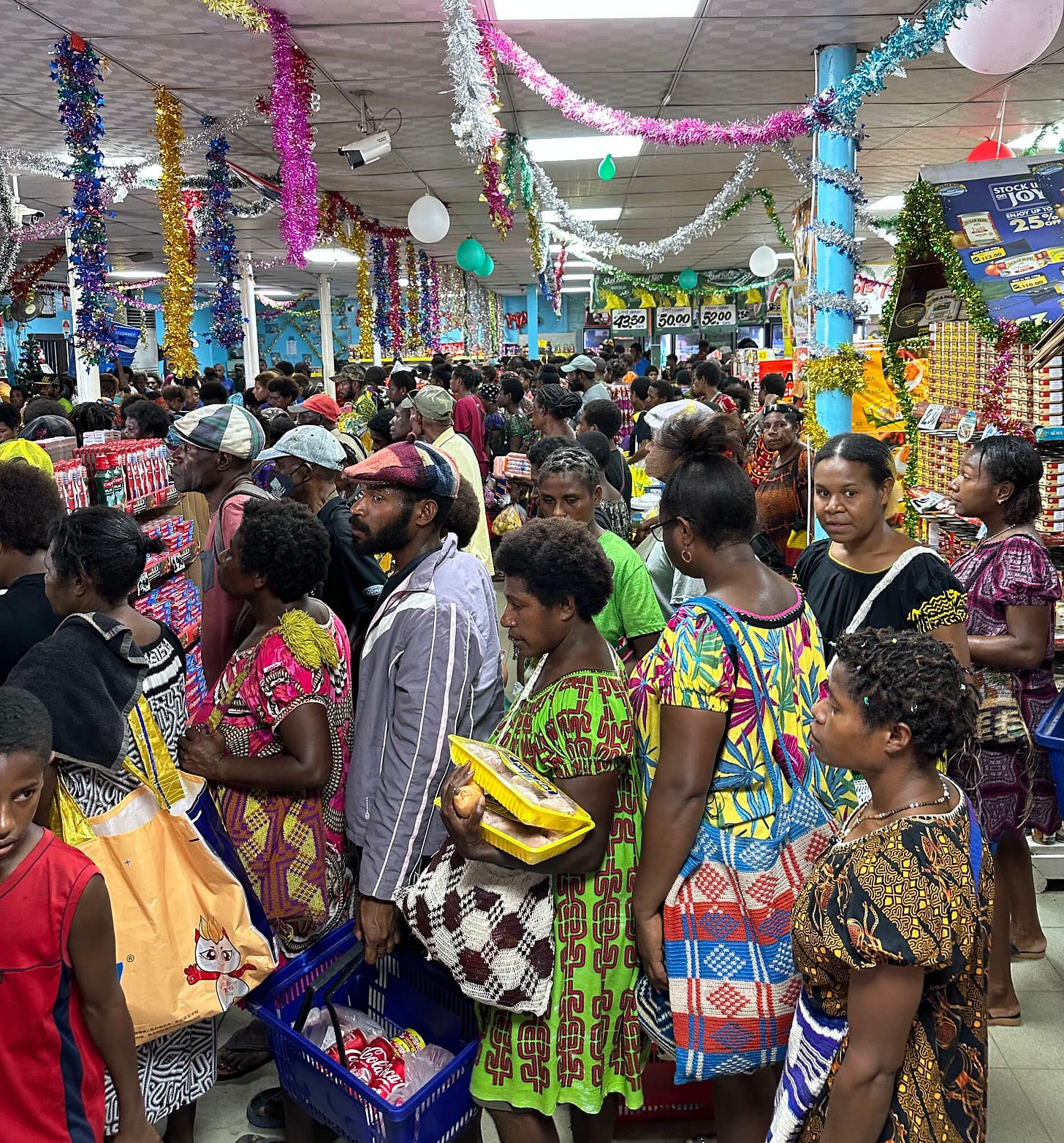Full grocery store in Wewak Papua New Guinea for Christmas Season