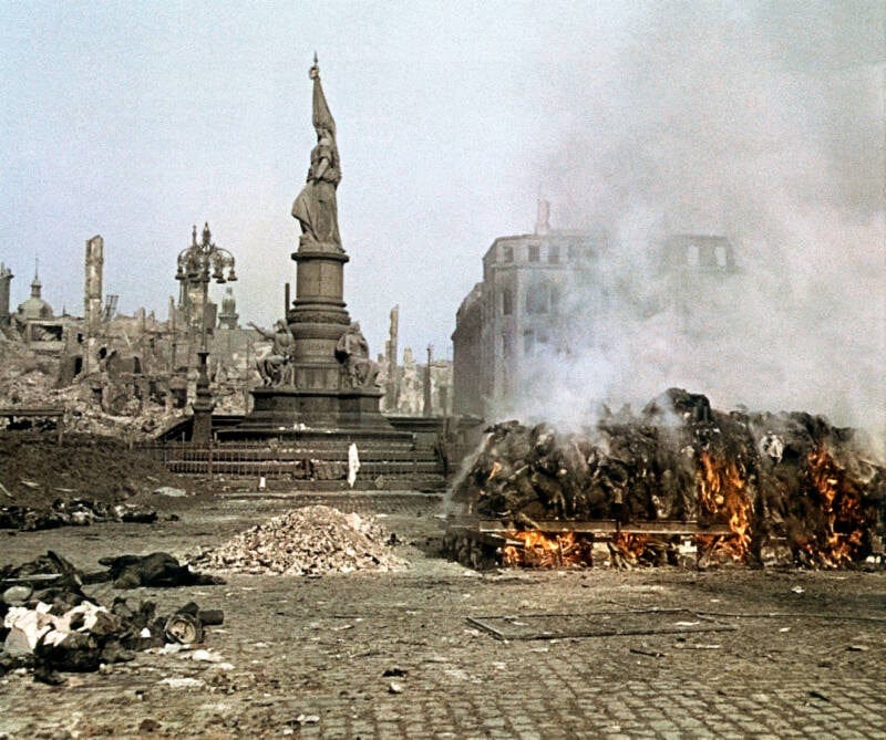 Burning Dresden Bombing Victims