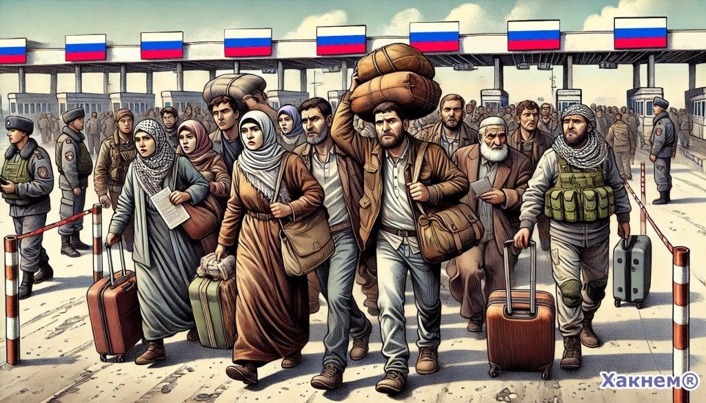 Palestinian refugees arrive in Russia.