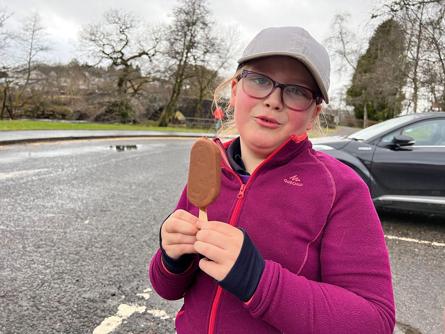 Eve saying ‘thank you’ for the ice cream!