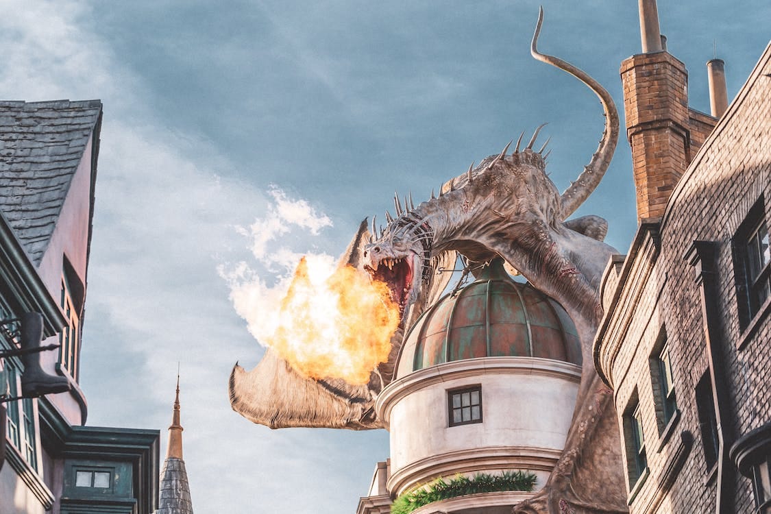 Free Hungarian Horntail Dragon at Universal Studios Stock Photo