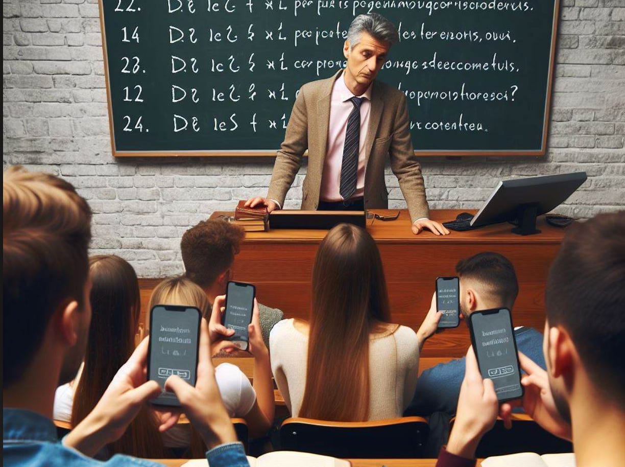Image of students staring at their phones