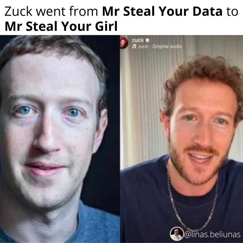 Linas Beliūnas on LinkedIn: Mark Zuckerberg did the most insane transformation in the history of ...