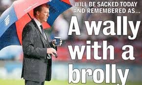 wally with a brolly' headline ...