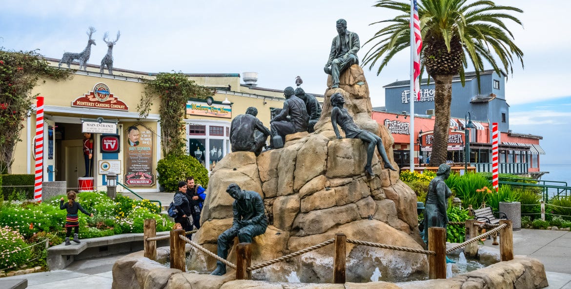 Steinbeck Monument in Cannery Row, Monterey, California