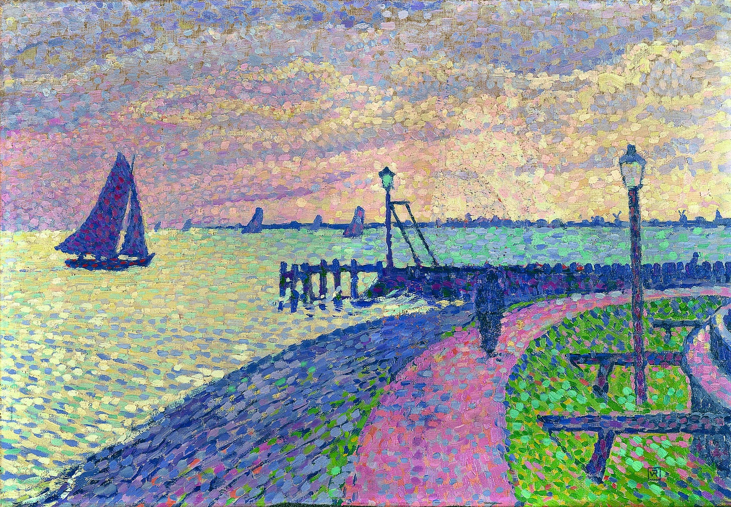Entrance to the Port of Volendam - Rysselberghe, Theo Van. Museo Nacional  Thyssen-Bornemisza