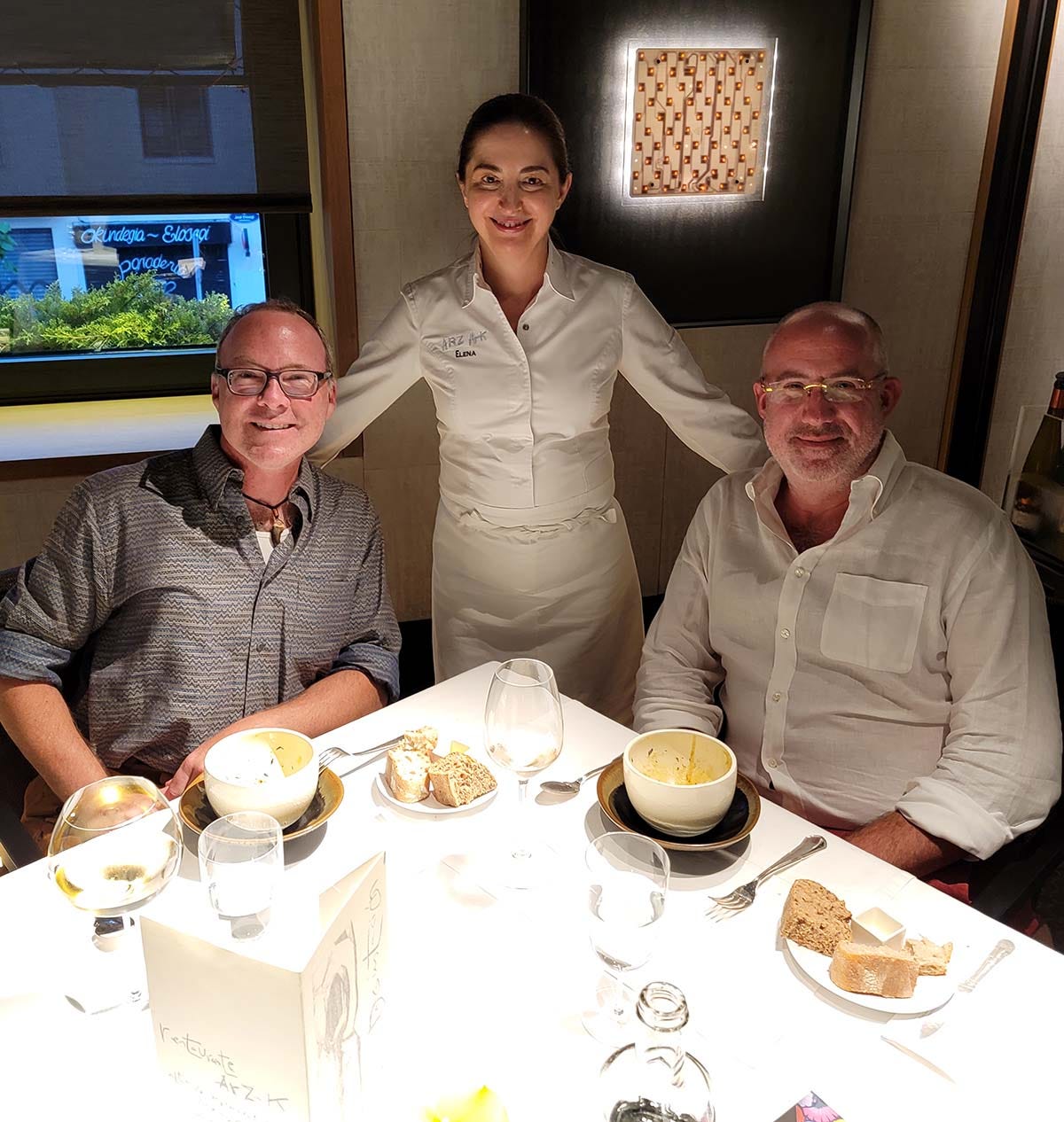 Chef Elena Arzak with Hank Shaw and Fred Shaw
