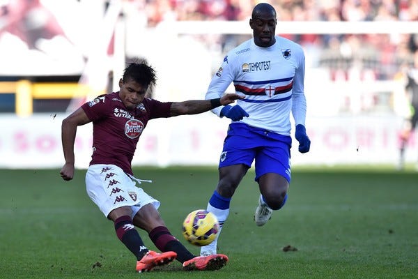 torino beats sampdoria serie a soccer 2015 images