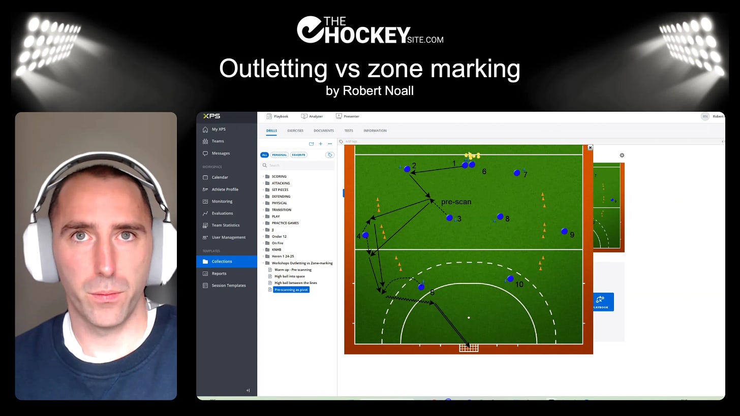 Demonstrating one touch passing in training